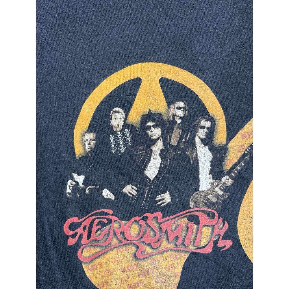 Kiss Aerosmith 2003-2004 Vintage Concert Tour Shirt Mens Small USA Faded‎ Wash - Picture 6 of 16